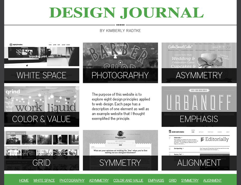 Design Journal Website Homepage