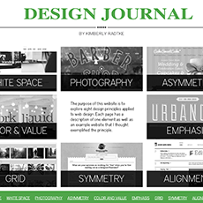 design journal website screenshot