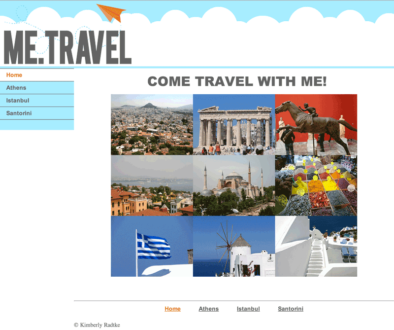 Travel Website Homepage