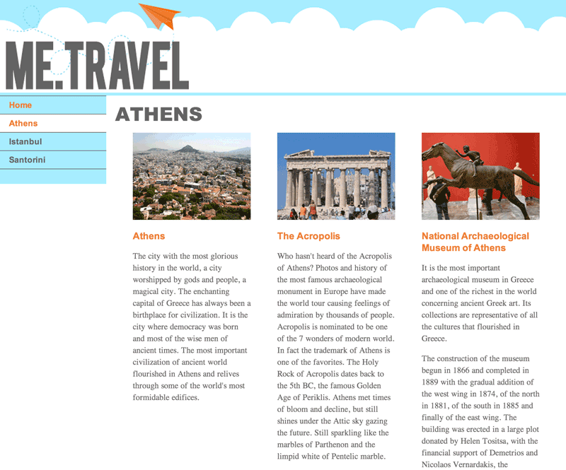 Travel Website Secondary Page